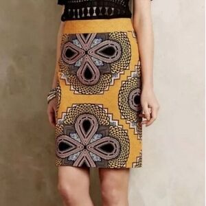 MAEVE BY ANTHROPOLOGIE WOMEN'S YELLOW/BLACK  SKIRT SIZE 8.